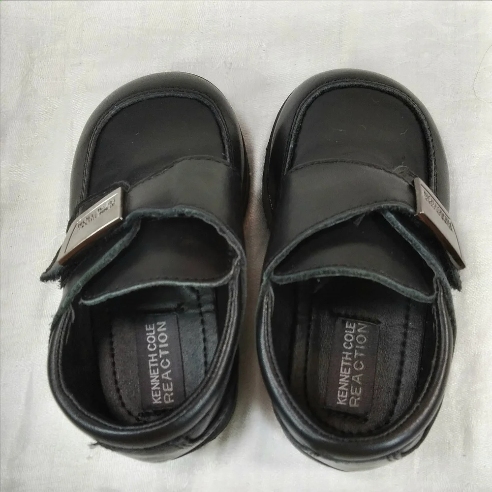 Kenneth Cole Reaction Black Leather SHOES Toddler Size 5M Monk Strap Dress